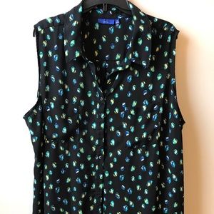 Graphic work blouse sleeveless - Plus Size